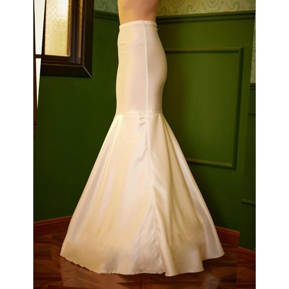 Women 1 Hoop Mermaid Petticoat Fishtail Underskirt Trumpet Crinoline - Picture 3 of 6